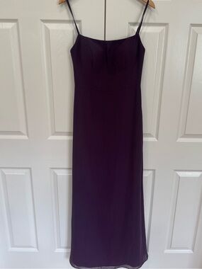 Azazie Plum Spaghetti-Strap Maxi Dress